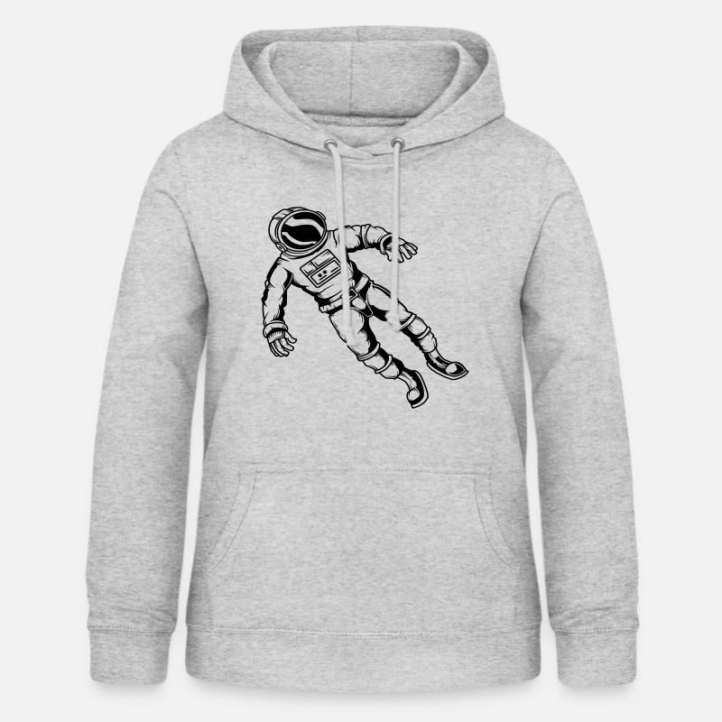 Astronauta Astronauta Espacio Espacio Espacio - Sudadera con capucha para mujer - gris claro jaspeado