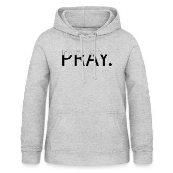 PRAY - Frauen Hoodie - Hellgrau meliert - Vorne - AI Model Female 172 light (172cm)