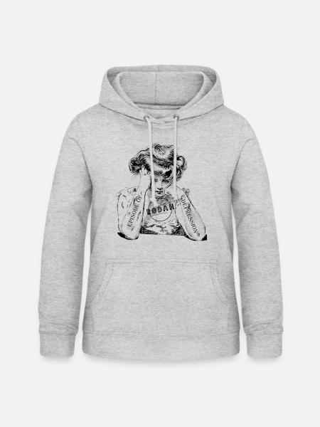 Episode of Depression Lady - Frauen Hoodie - Hellgrau meliert