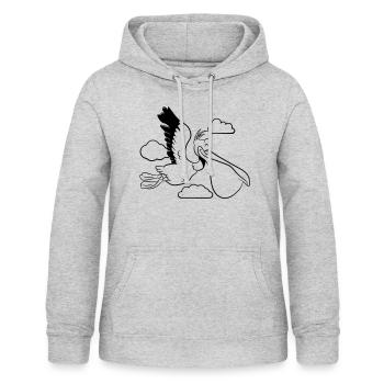 Pelikan witzig vogel seevogel fliegen Meer cartoon - Frauen Hoodie - Hellgrau meliert - Vorne - AI Model Female 172 light (172cm)