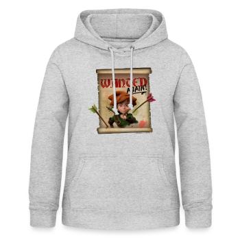 Robin Hood Schlitzohr von Sherwood Wanted Again! - Frauen Hoodie - Hellgrau meliert - Vorne - AI Model Female 172 light (172cm)