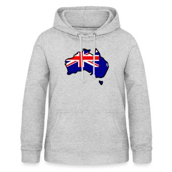 Australie drapeau continent contours Australie - Sweat à capuche Femme - gris clair chiné - Devant - AI Model Female 172 light (172cm)