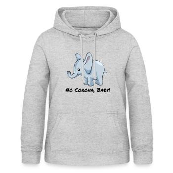 No Corona, baby! - Women's Hoodie - light heather grey - Front - AI Model Female 172 light (172cm)