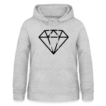 Diamant - Frauen Hoodie - Hellgrau meliert - Vorne - AI Model Female 172 light (172cm)