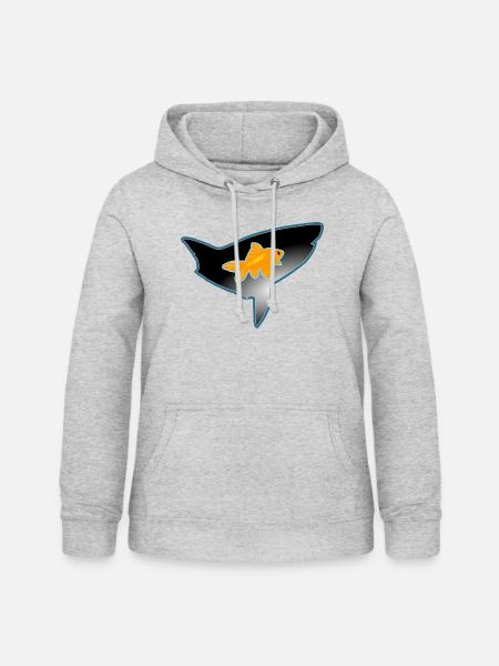 Goldfisch und Hai - Frauen Hoodie - Hellgrau meliert