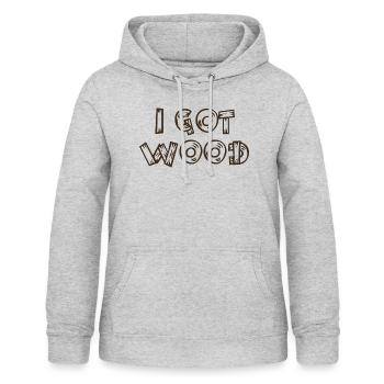 ICH HABE WOOD CLASSIC - Frauen Hoodie - Hellgrau meliert - Vorne - AI Model Female 172 light (172cm)