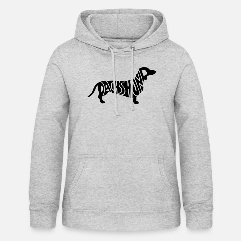 Teckel - Sweat à capuche Femme - gris clair chiné