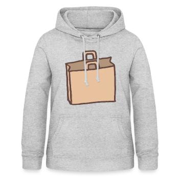 Einkaufen - Tüte - Umwelt - Frauen Hoodie - Hellgrau meliert - Vorne - AI Model Female 172 light (172cm)