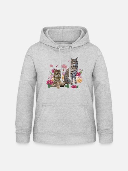 Luchs - Frauen Hoodie - Hellgrau meliert
