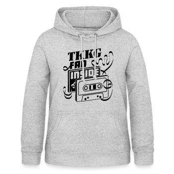 TKKG Fan Inside Kassette Hörspiel Schwarz - Frauen Hoodie - Hellgrau meliert - Vorne - AI Model Female 172 light (172cm)