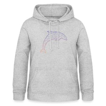 Delfin, rettet die Wale - Frauen Hoodie - Hellgrau meliert - Vorne - AI Model Female 172 light (172cm)