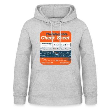 The Wearable Photography Cheat Sheet - Women's Hoodie - light heather grey - Front - AI Model Female 172 light (172cm)