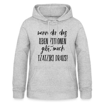 Lustiger Griechischer Spruch Griechenland Geschenk - Frauen Hoodie - Hellgrau meliert - Vorne - AI Model Female 172 light (172cm)