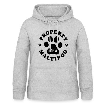 Eigentum eines Maltipoo - Frauen Hoodie - Hellgrau meliert - Vorne - AI Model Female 172 light (172cm)