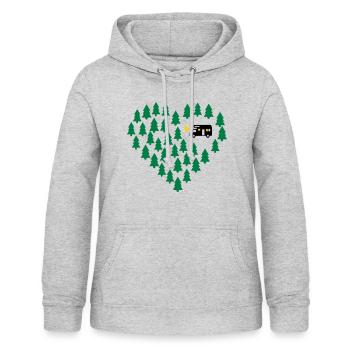 Wohnmobil Camping - Frauen Hoodie - Hellgrau meliert - Vorne - AI Model Female 172 light (172cm)