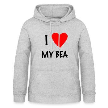 I Love my BEA - Sweat à capuche Femme - gris clair chiné - Devant - AI Model Female 172 light (172cm)