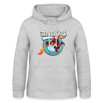 Schönes walisisches rotes Drachenlogo - Frauen Hoodie - Hellgrau meliert - Vorne - AI Model Female 172 light (172cm)