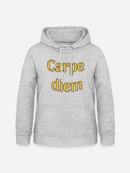 Carpe diem - Frauen Hoodie - Hellgrau meliert