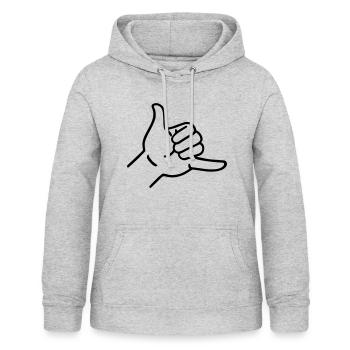 rester détendu et relax - Sweat à capuche Femme - gris clair chiné - Devant - AI Model Female 172 light (172cm)