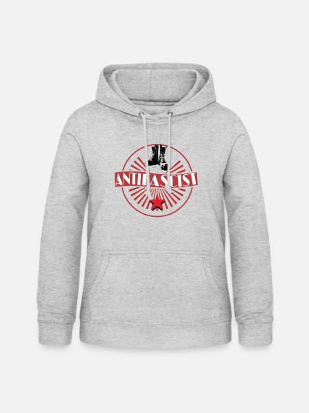 Antifa - Frauen Hoodie - Hellgrau meliert