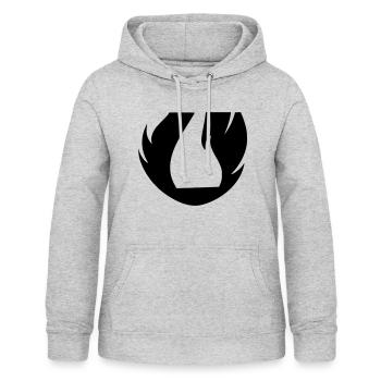 Embrasser la flamme Flamme frénésie - Sweat à capuche Femme - gris clair chiné - Devant - AI Model Female 172 light (172cm)