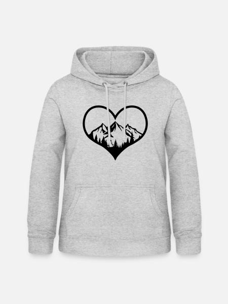 Gipfelliebe - Frauen Hoodie - Hellgrau meliert