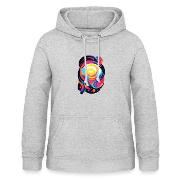 Abstrakte Kunst: Die Schönheit des Universums - Frauen Hoodie - Hellgrau meliert - Vorne - AI Model Female 172 light (172cm)