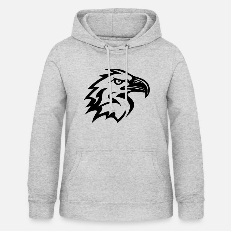 tête d'aigle styliséde profil - Sweat à capuche Femme - gris clair chiné