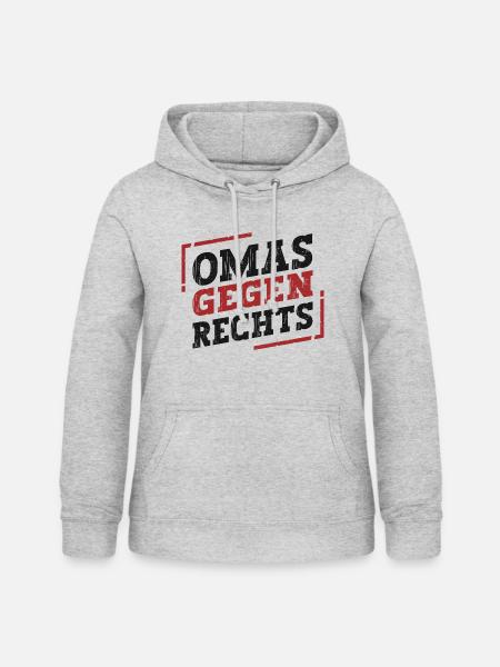 Omas Gegen Rechts - Frauen Hoodie - Hellgrau meliert