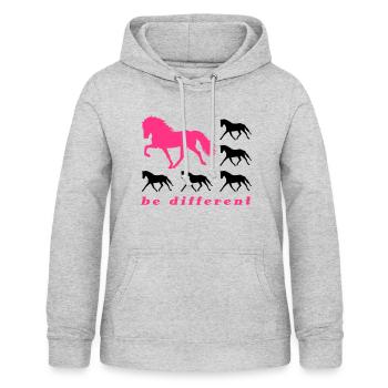 be different - Frauen Hoodie - Hellgrau meliert - Vorne - AI Model Female 172 light (172cm)
