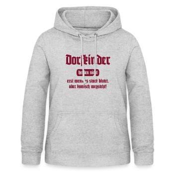 Dorfkinder heulen nicht - Lustiger Spruch - Frauen Hoodie - Hellgrau meliert - Vorne - AI Model Female 172 light (172cm)