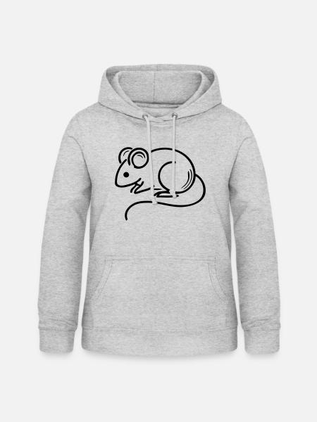 Maus - Frauen Hoodie - Hellgrau meliert