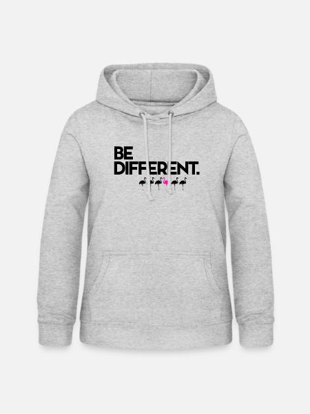 Be Different Pink Flamingo - Frauen Hoodie - Hellgrau meliert