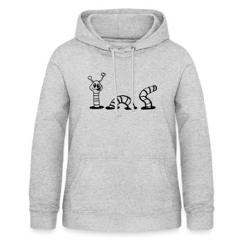 Regenwurm - Frauen Hoodie - Hellgrau meliert - Vorne - AI Model Female 172 light (172cm)