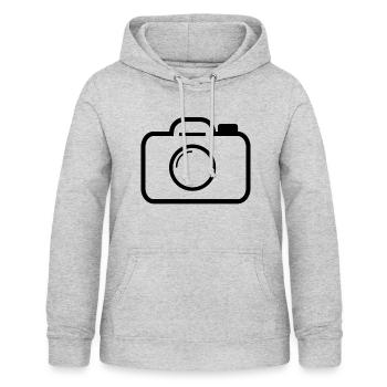 Appareil photos - Sweat à capuche Femme - gris clair chiné - Devant - AI Model Female 172 light (172cm)