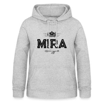 Mira - Sweat à capuche Femme - gris clair chiné - Devant - AI Model Female 172 light (172cm)