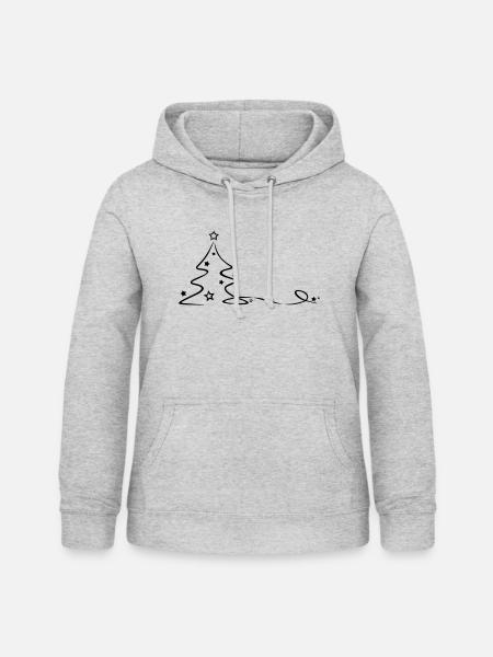 Weihnachten - Weihnachtsbaum - Frauen Hoodie - Hellgrau meliert