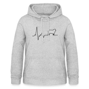herzschlag schaf - Frauen Hoodie - Hellgrau meliert - Vorne - AI Model Female 172 light (172cm)