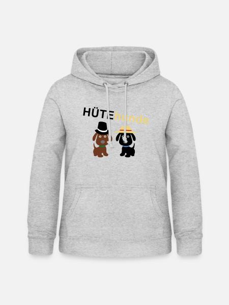 HÜTEhunde - Frauen Hoodie - Hellgrau meliert