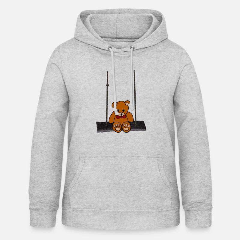 peluche - Sweat à capuche Femme - gris clair chiné