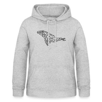 GEOMETRISCHER WAL - Frauen Hoodie - Hellgrau meliert - Vorne - AI Model Female 172 light (172cm)