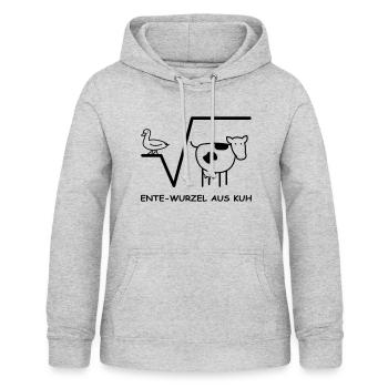 Ente Wurzel aus Kuh Mathe Spruch - Frauen Hoodie - Hellgrau meliert - Vorne - AI Model Female 172 light (172cm)