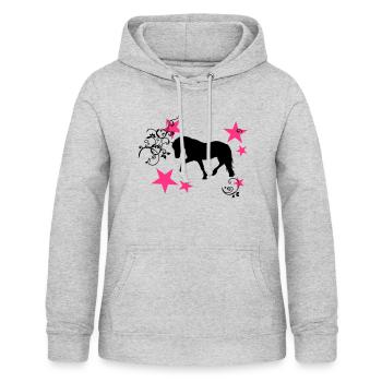Tinker Friese Silhouette mit Sternen und Tribal - Frauen Hoodie - Hellgrau meliert - Vorne - AI Model Female 172 light (172cm)