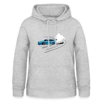 Auto am driften - Frauen Hoodie - Hellgrau meliert - Vorne - AI Model Female 172 light (172cm)