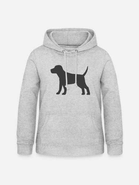 Hund - Frauen Hoodie - Hellgrau meliert