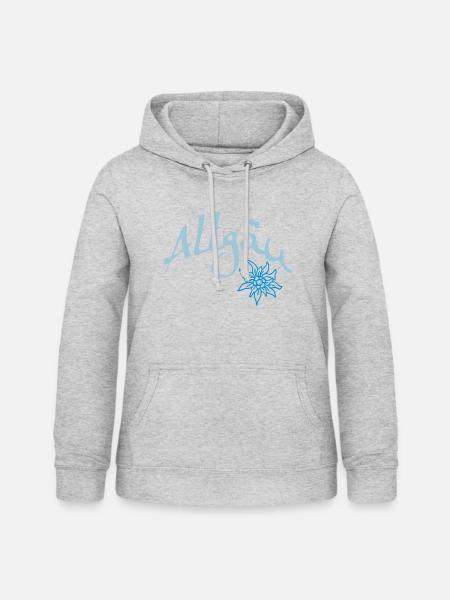 Allgäu & Edelweiß - Frauen Hoodie - Hellgrau meliert