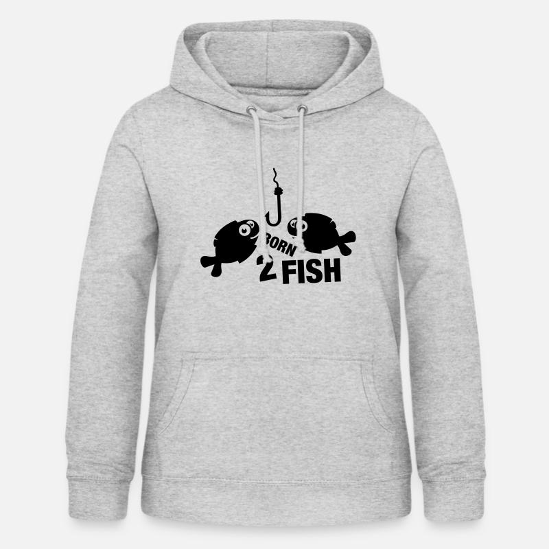 born_2_fish_comic_t1 - Sweat à capuche Femme - gris clair chiné
