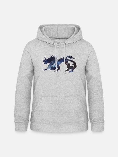 Chinesischer Drache - Frauen Hoodie - Hellgrau meliert