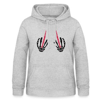 middle fingers - Frauen Hoodie - Hellgrau meliert - Vorne - AI Model Female 172 light (172cm)