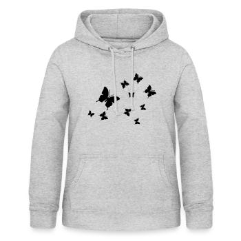 papillon papillon - Sweat à capuche Femme - gris clair chiné - Devant - AI Model Female 172 light (172cm)